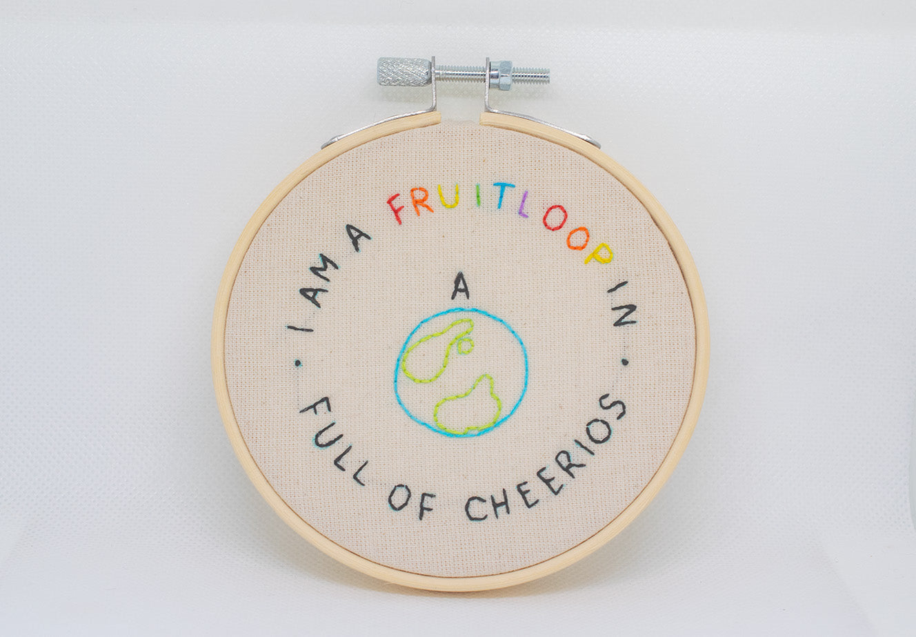 Handmade quote Embroidered Pride Hoop