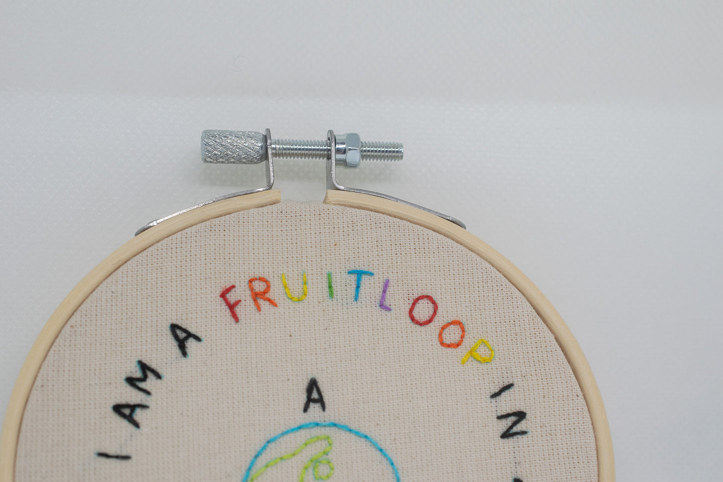 Handmade quote Embroidered Pride Hoop