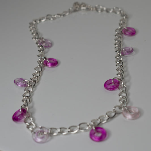 Silver Hoop Charm Necklace