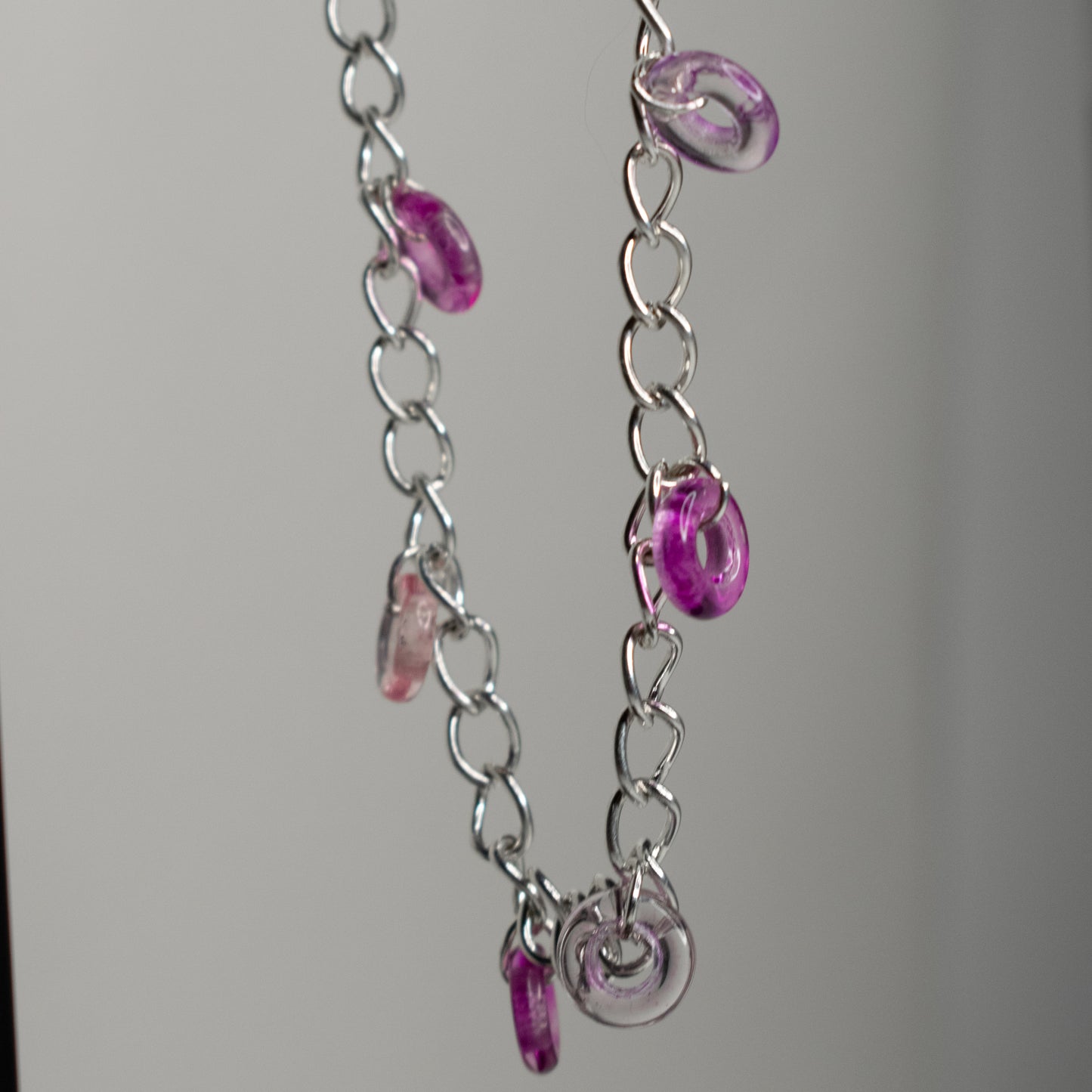 Silver Hoop Charm Necklace