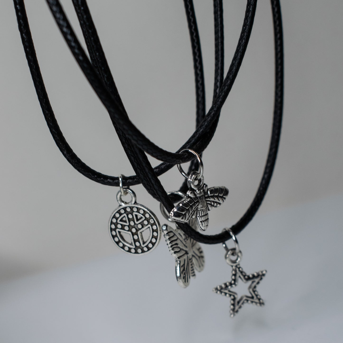 Black Cord Pendant Necklace
