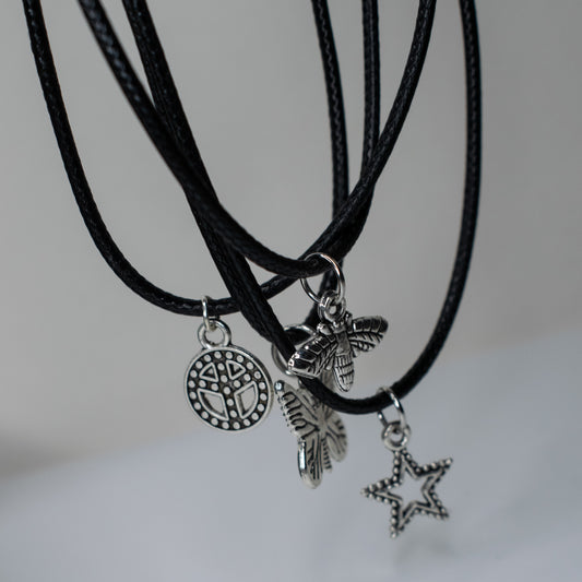 Black Cord Pendant Necklace